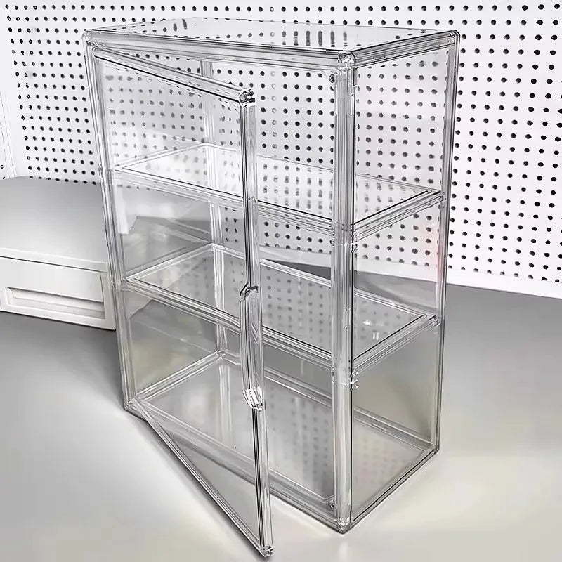 Clear display case with removable internal partitions