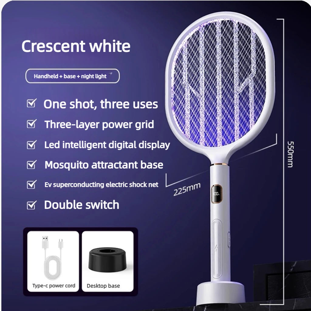 3-in-1 Rechargeable Electric Mosquito Swatter