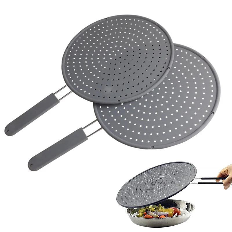 Silicone Splatter Screen with Handle