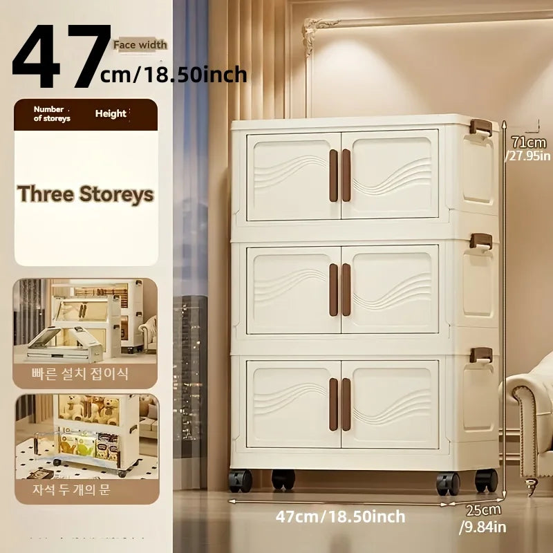 Foldable Clear-Door Storage Cabinet