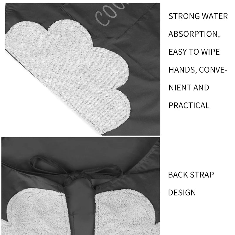 Hand-Wipe Kitchen Apron with Pocket