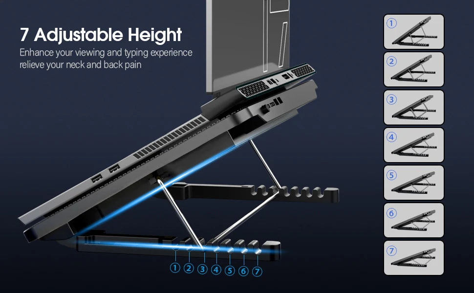 6-Fan Adjustable Laptop Cooling Stand