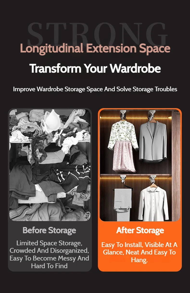 Pull-Out Closet Hanging Rod Collection