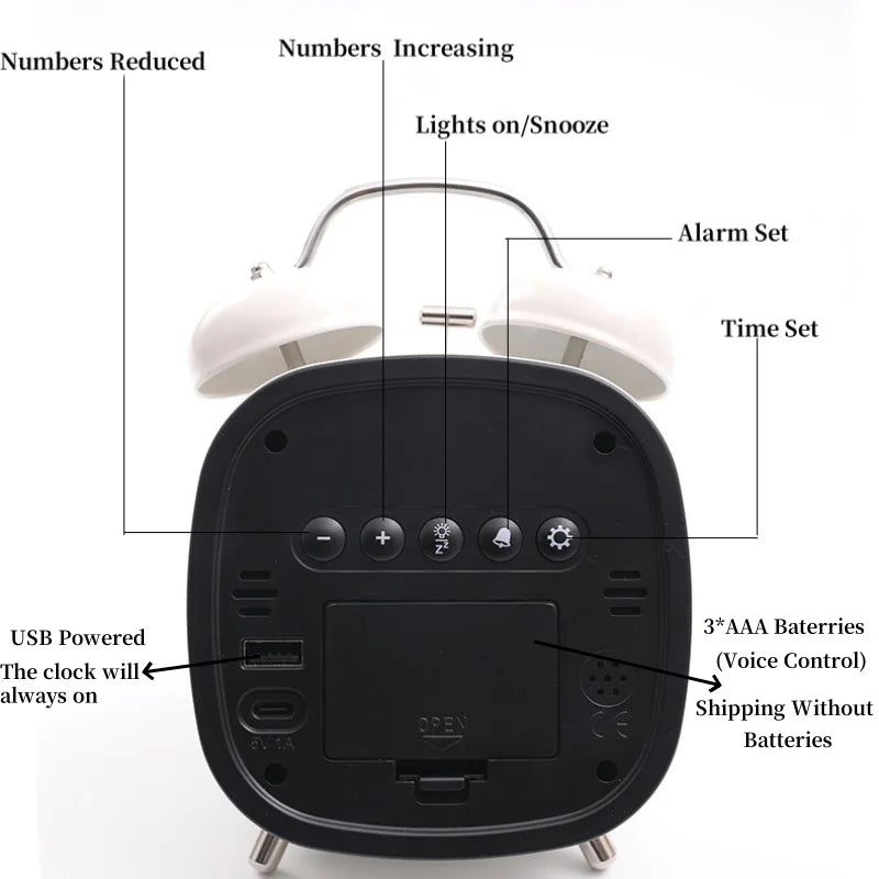 Large-Display Voice-Control Digital Alarm Clock