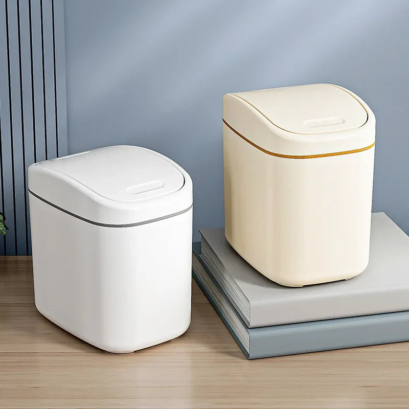 Mini Swing-Lid Desktop Trash Can