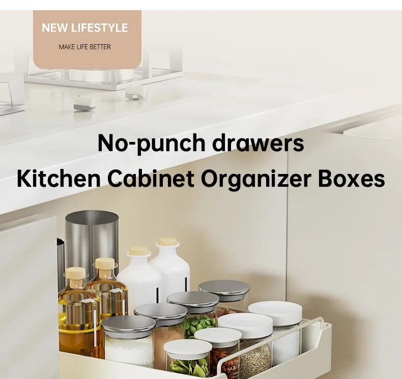 Pull-Out Cabinet Organizer with Sliding Rails