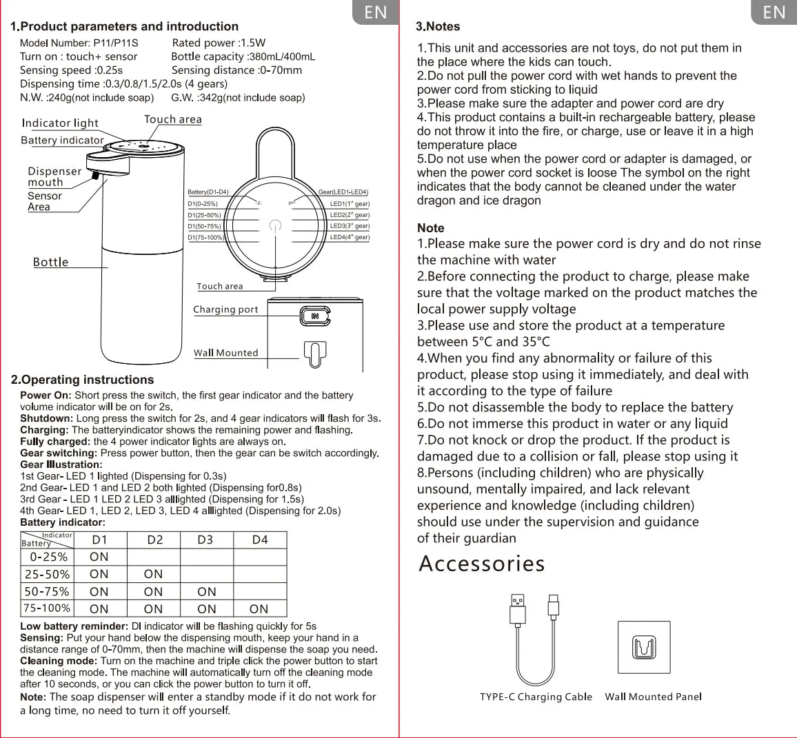 Rechargeable Touchless Liquid & Foam Soap Dispenser