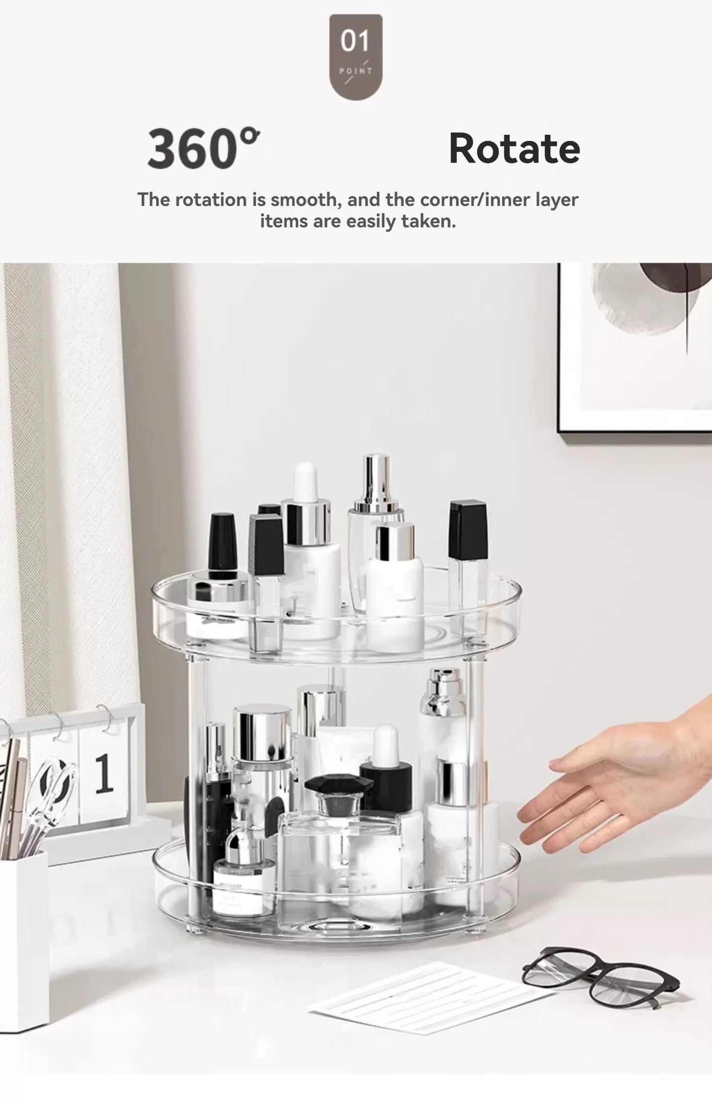 Rotating Tiered Kitchen Storage Rack