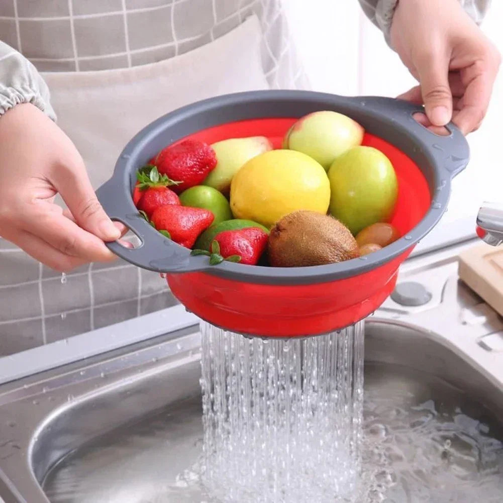 Collapsible Silicone Colander with Handles