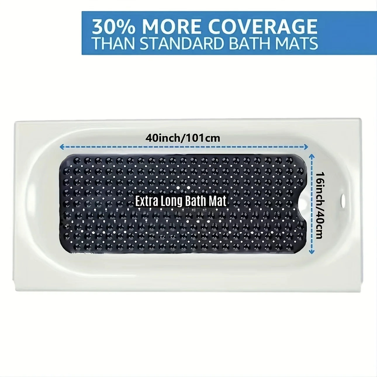 Non-Slip Bathtub Mat with Drain Holes