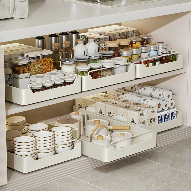 Pull-Out Cabinet Organizer with Sliding Rails