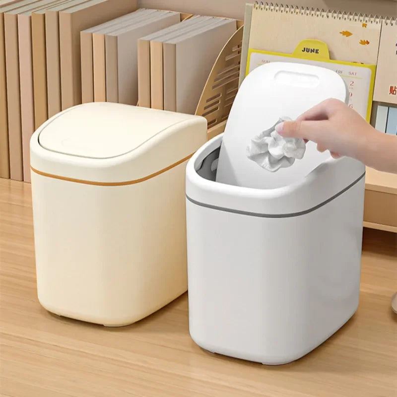 Mini Swing-Lid Desktop Trash Can