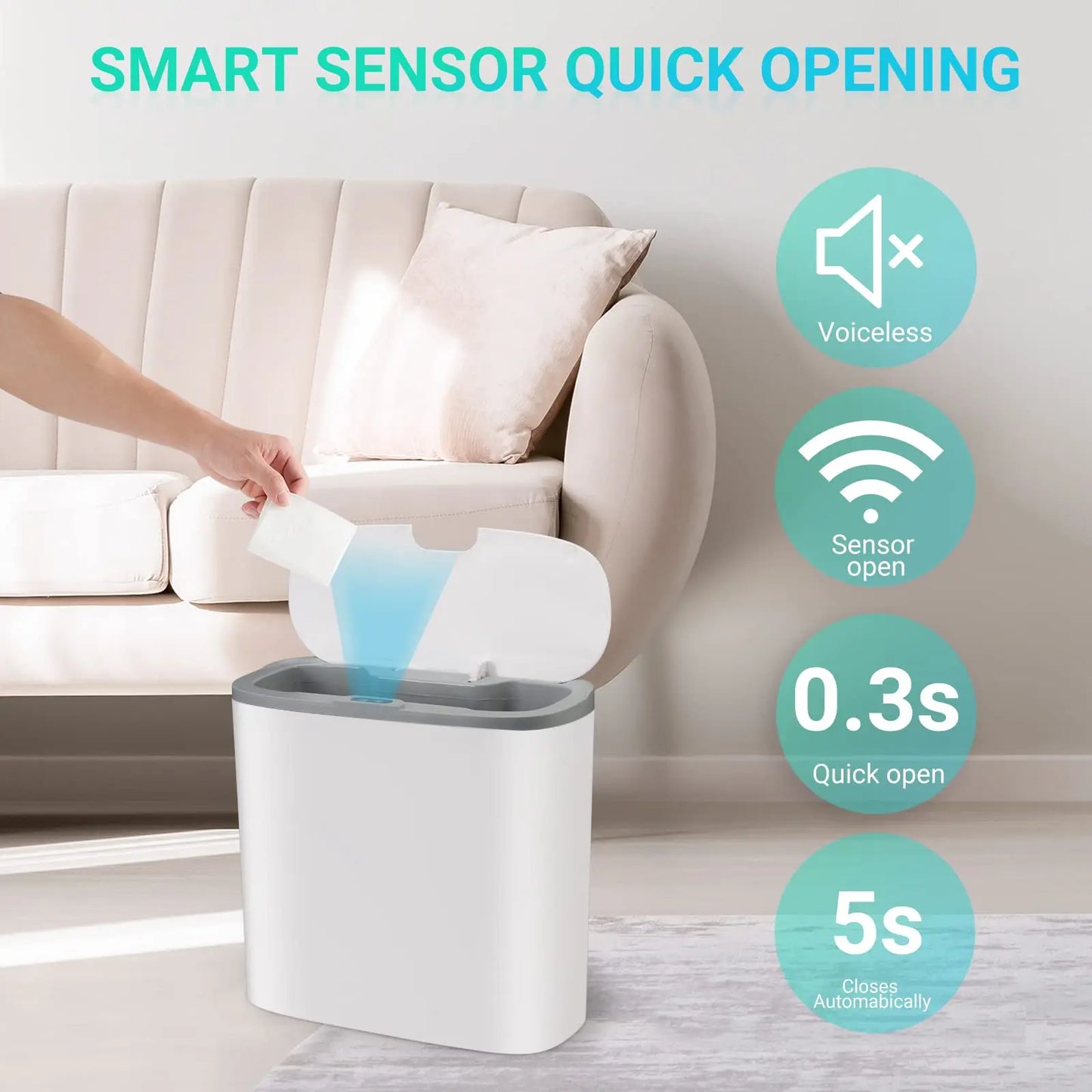 13 L Touchless Sensor Trash Can