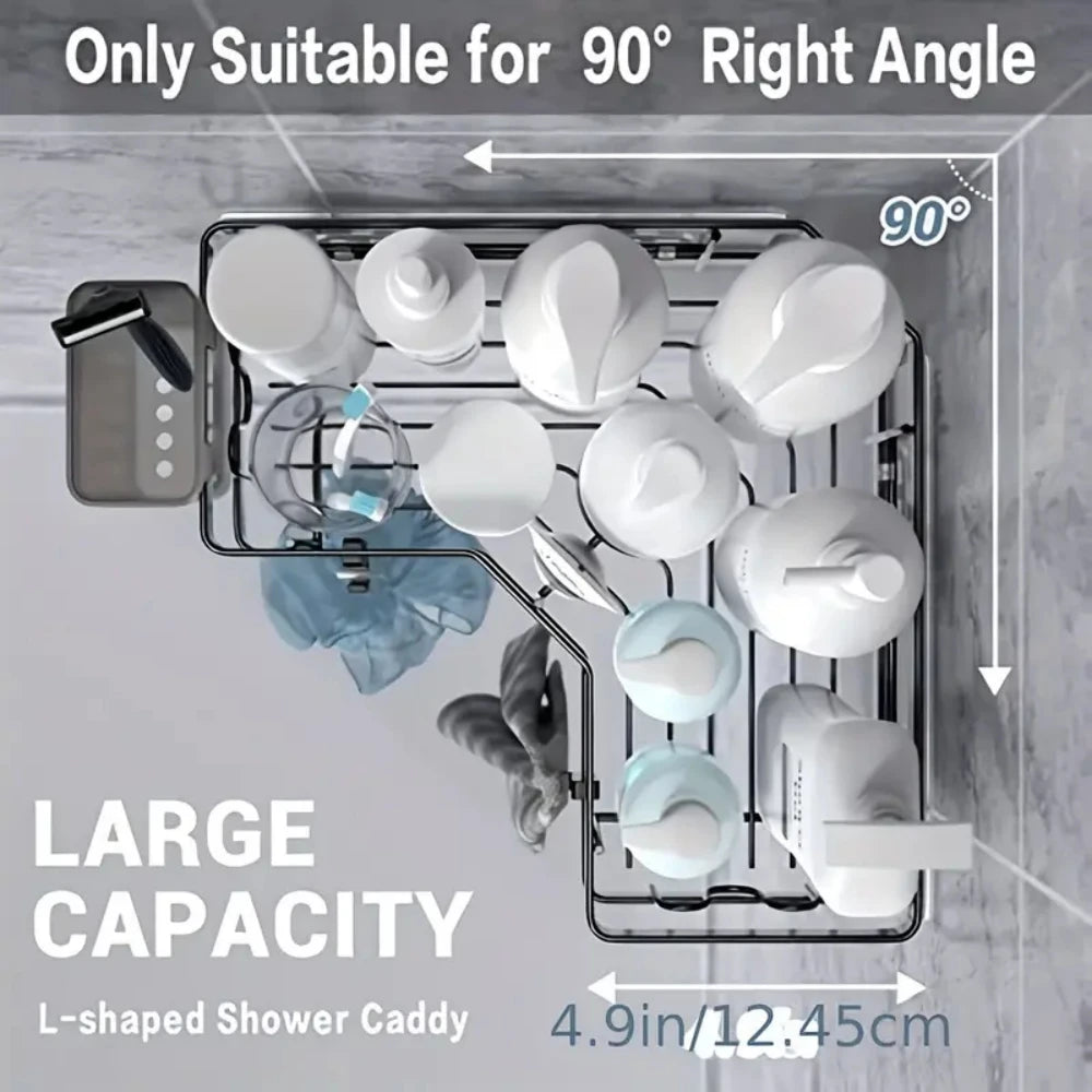 Dual-Tier Stainless Steel Corner Shelf