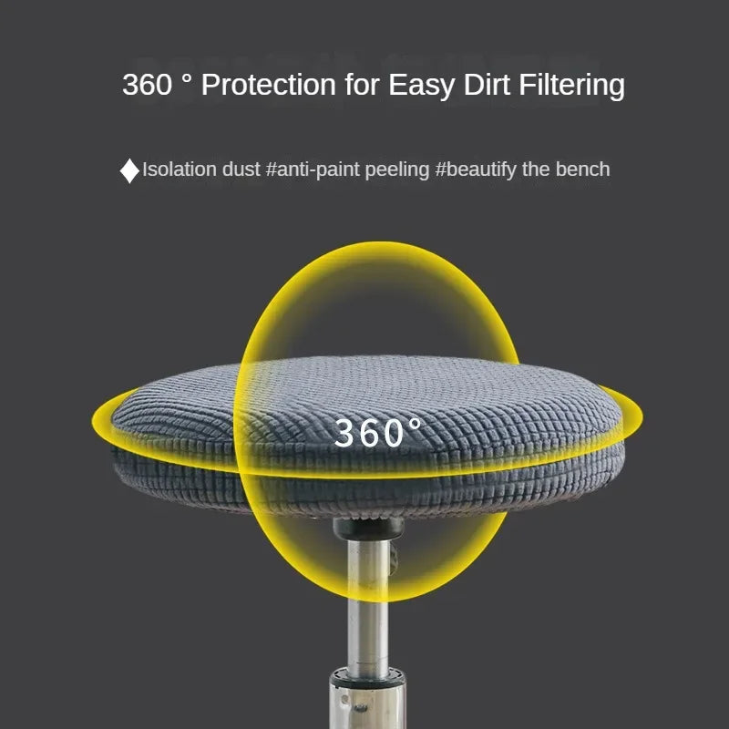 Stretch-Fit Round Stool Seat Cover