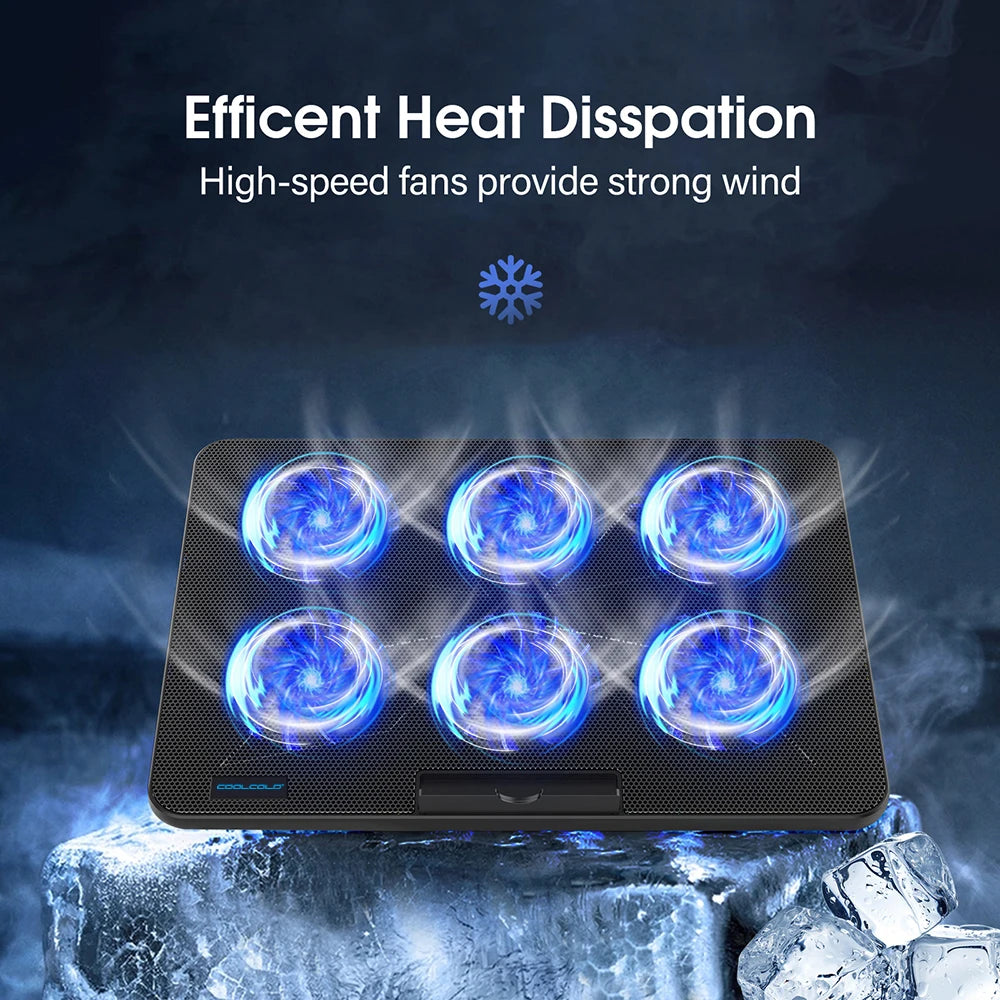 6-Fan Adjustable Laptop Cooling Stand