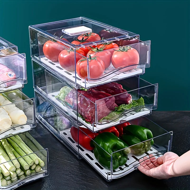 Pull-out refrigerator drawer storage box