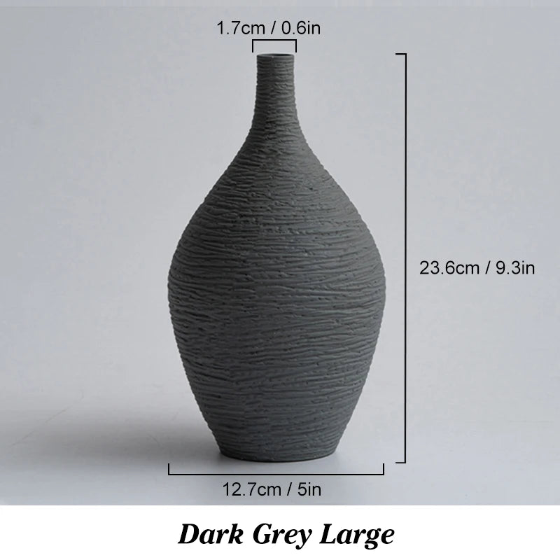 Nordic Ceramic Narrow-Neck Vase