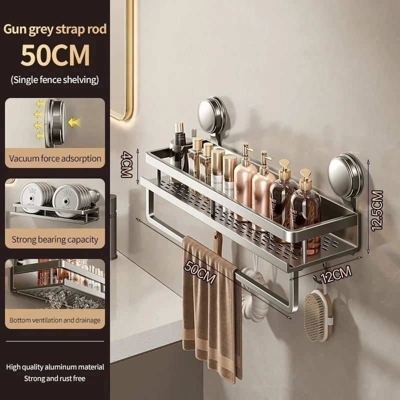 [Duplicate] Suction-Cup Aluminum Bathroom Shelf