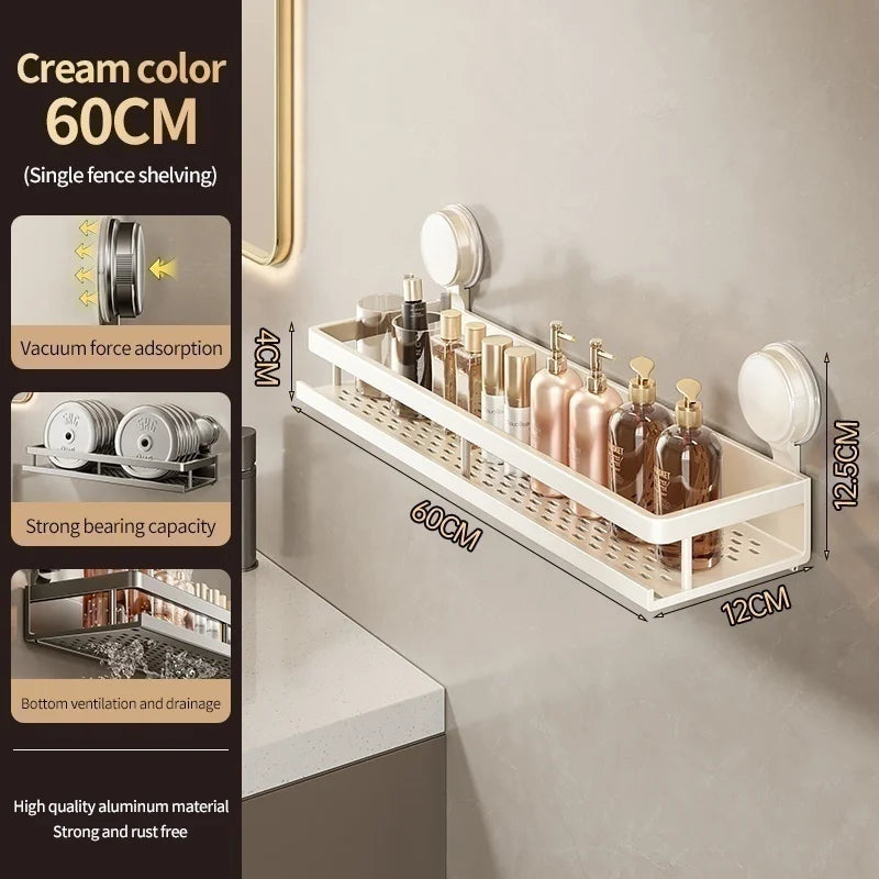 [Duplicate] Suction-Cup Aluminum Bathroom Shelf
