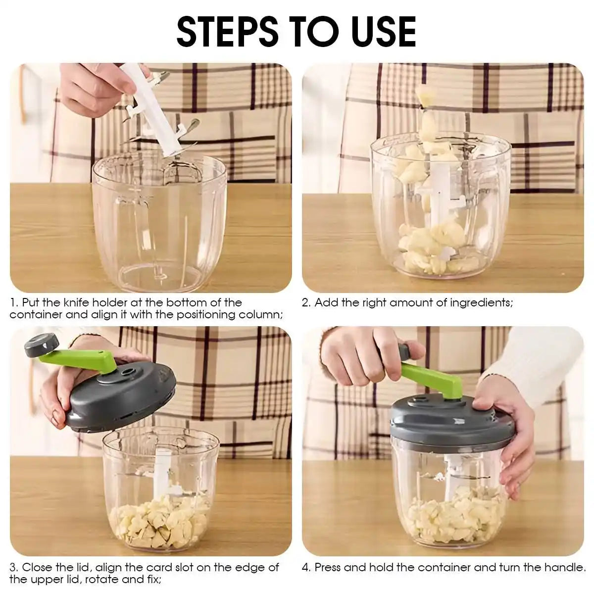 Hand-Crank Vegetable & Food Chopper