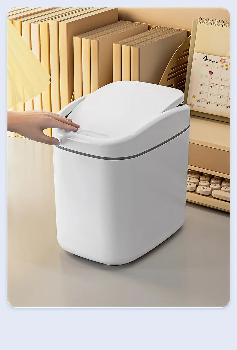 Mini Swing-Lid Desktop Trash Can