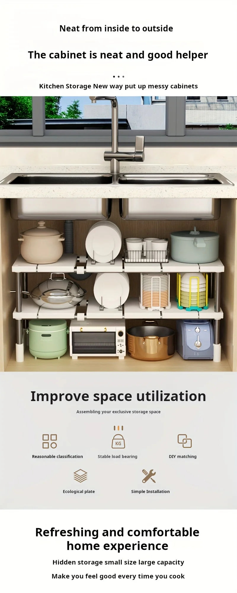 Expandable Under-Sink Storage Rack