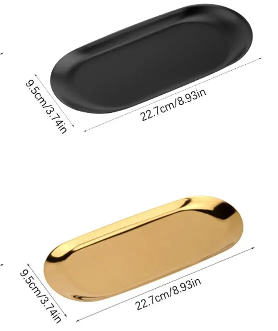 Oval Metal Jewelry & Vanity Tray