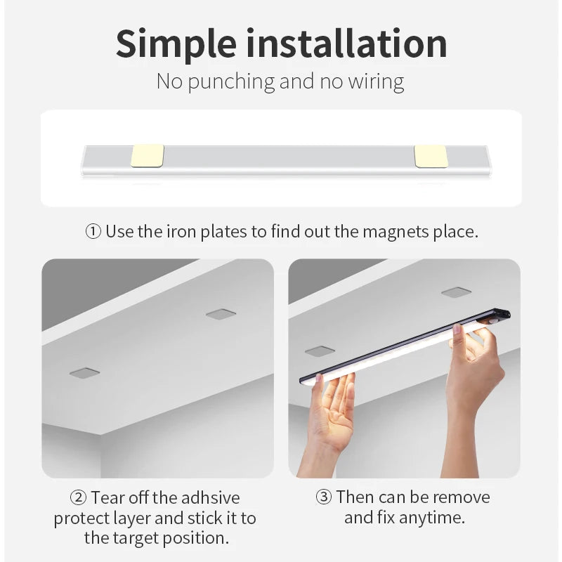3-Color Rechargeable Motion Sensor Light Bar