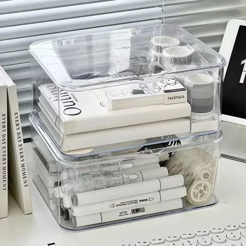 Clear Stackable Storage Organizer Box