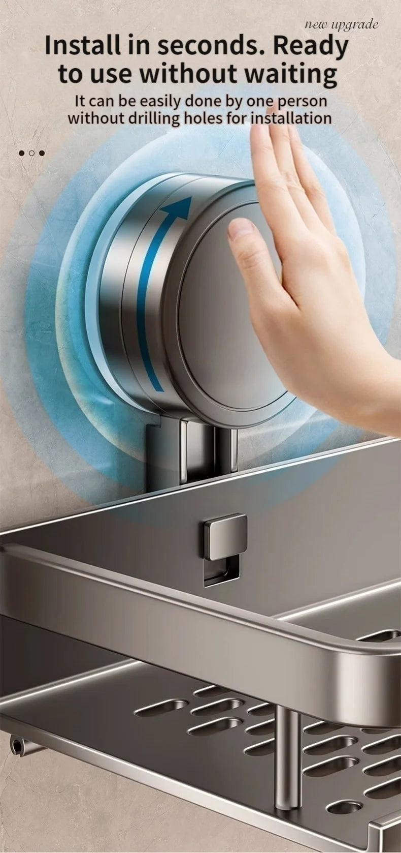 [Duplicate] Suction-Cup Aluminum Bathroom Shelf