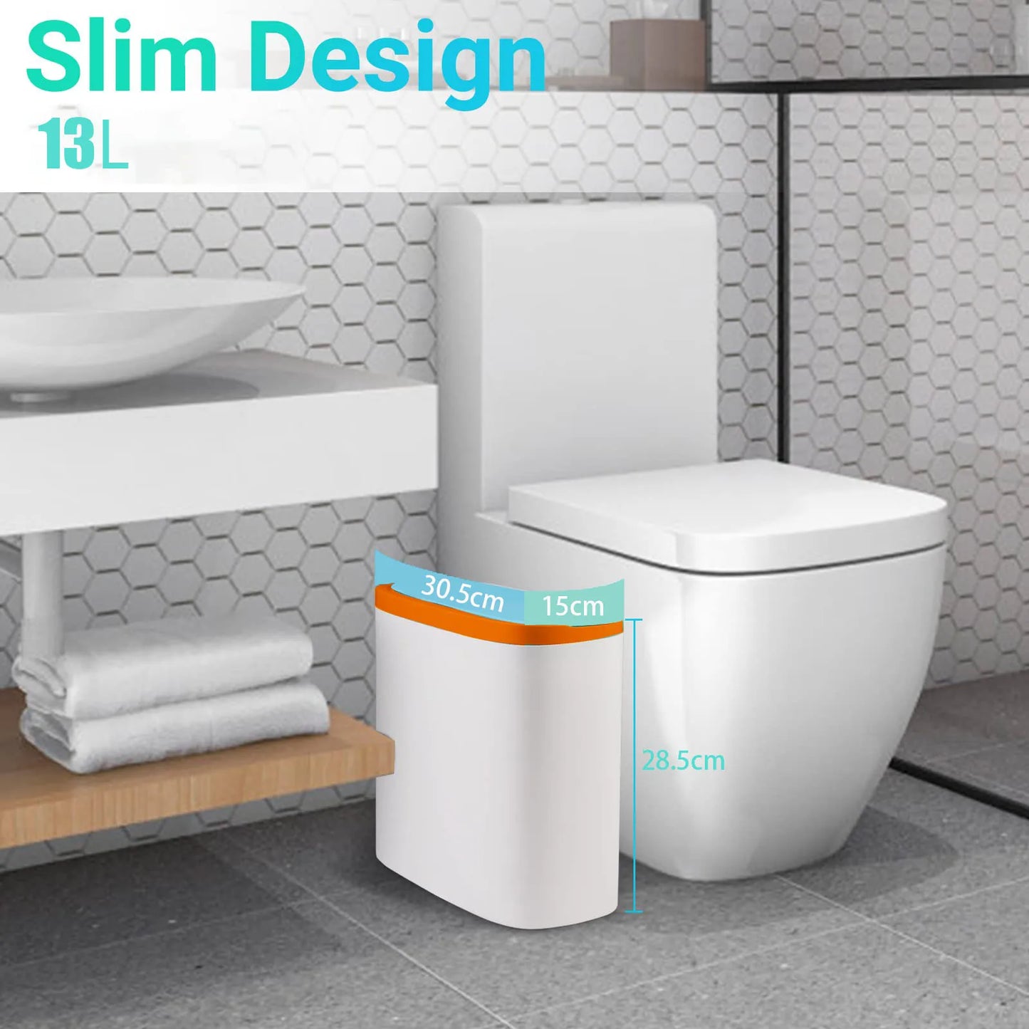 13 L Touchless Sensor Trash Can