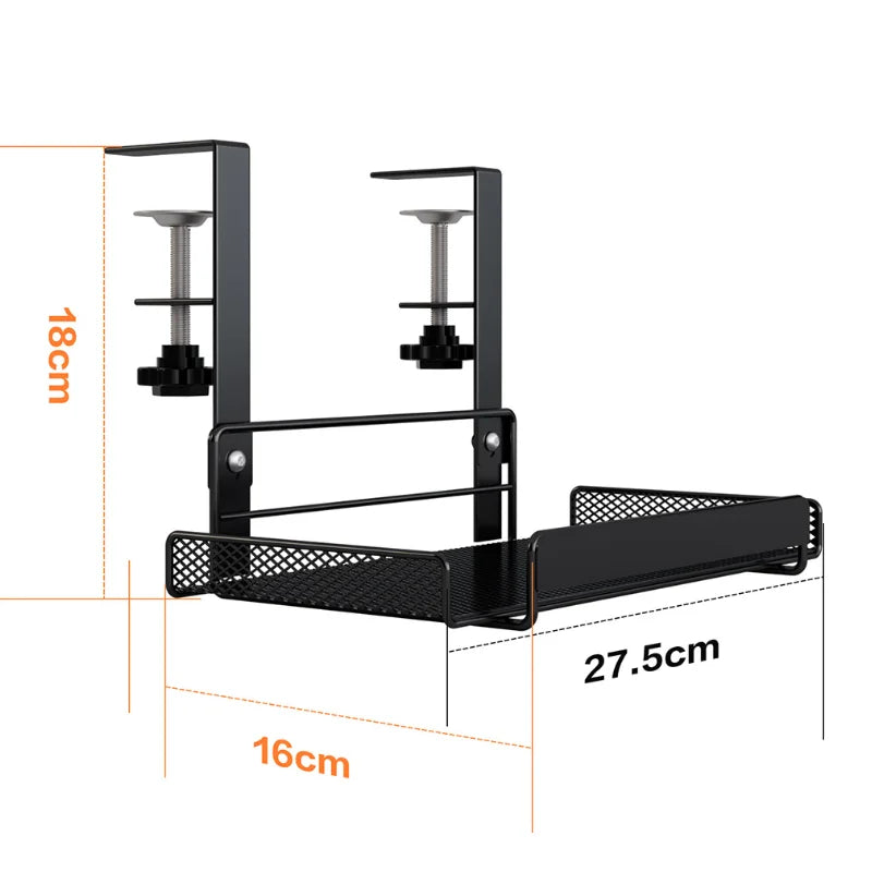 Clamp-On Under-Desk Storage Shelf