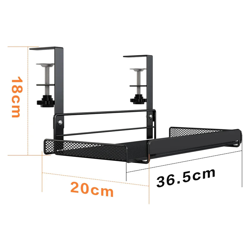 Clamp-On Under-Desk Storage Shelf