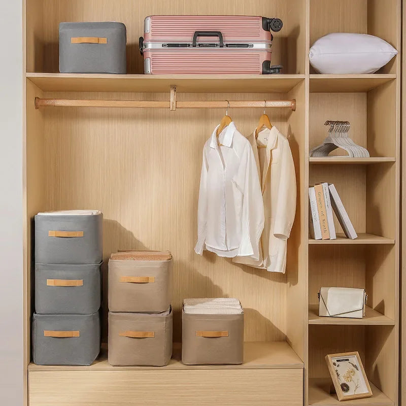 Foldable Closet Storage Bins with Clear Lid