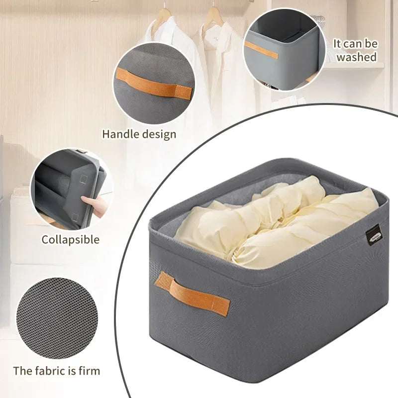 Foldable Closet Storage Bins with Clear Lid