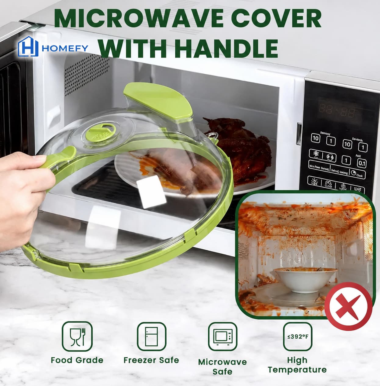 Microwave Splatter Cover with Steam Vent
