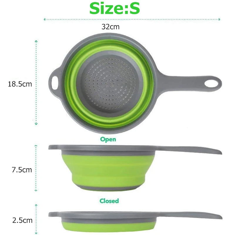 Silicone Collapsible Colander with Handle