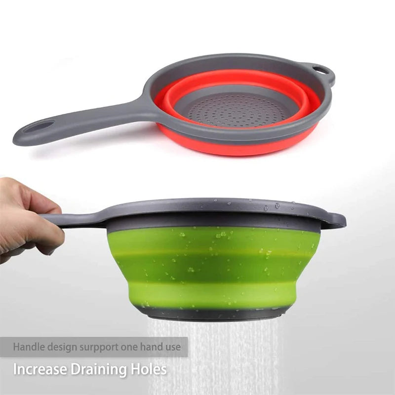 Silicone Collapsible Colander with Handle