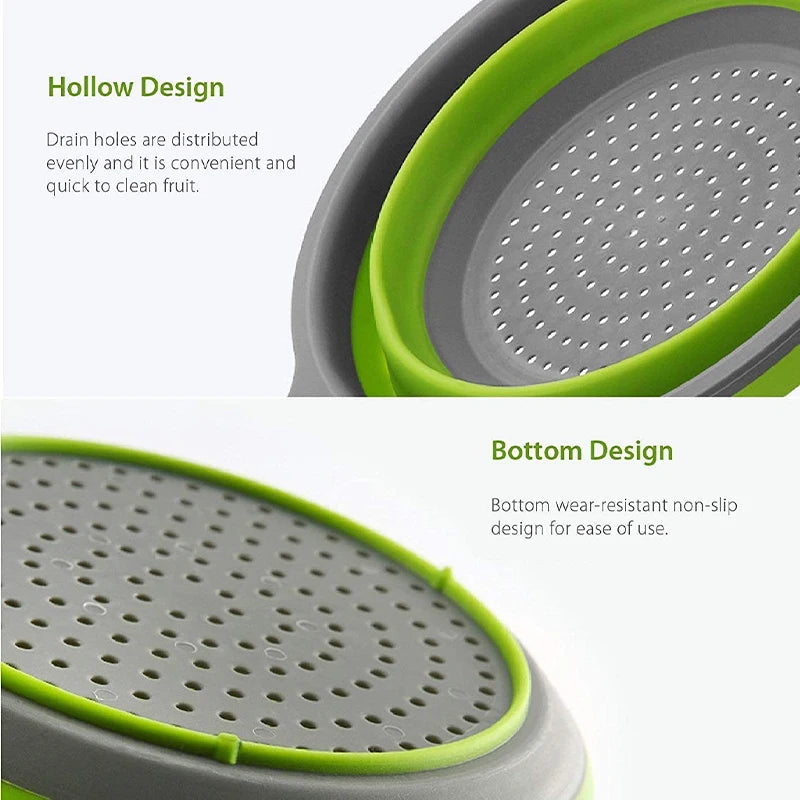 Silicone Collapsible Colander with Handle