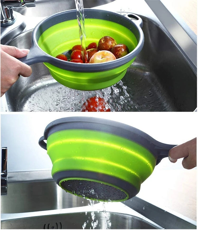 Silicone Collapsible Colander with Handle