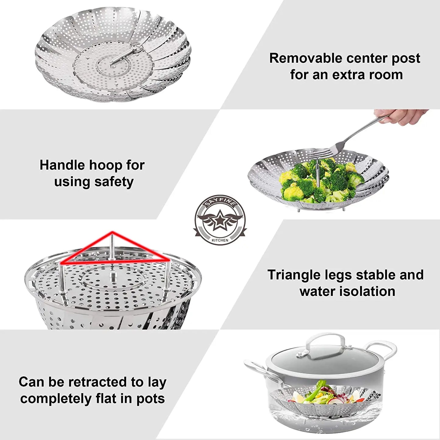 Stainless Steel Folding Steamer Basket