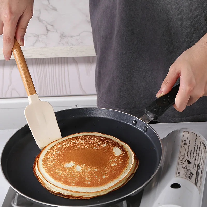 Wooden Handle Silicone Spatula Set