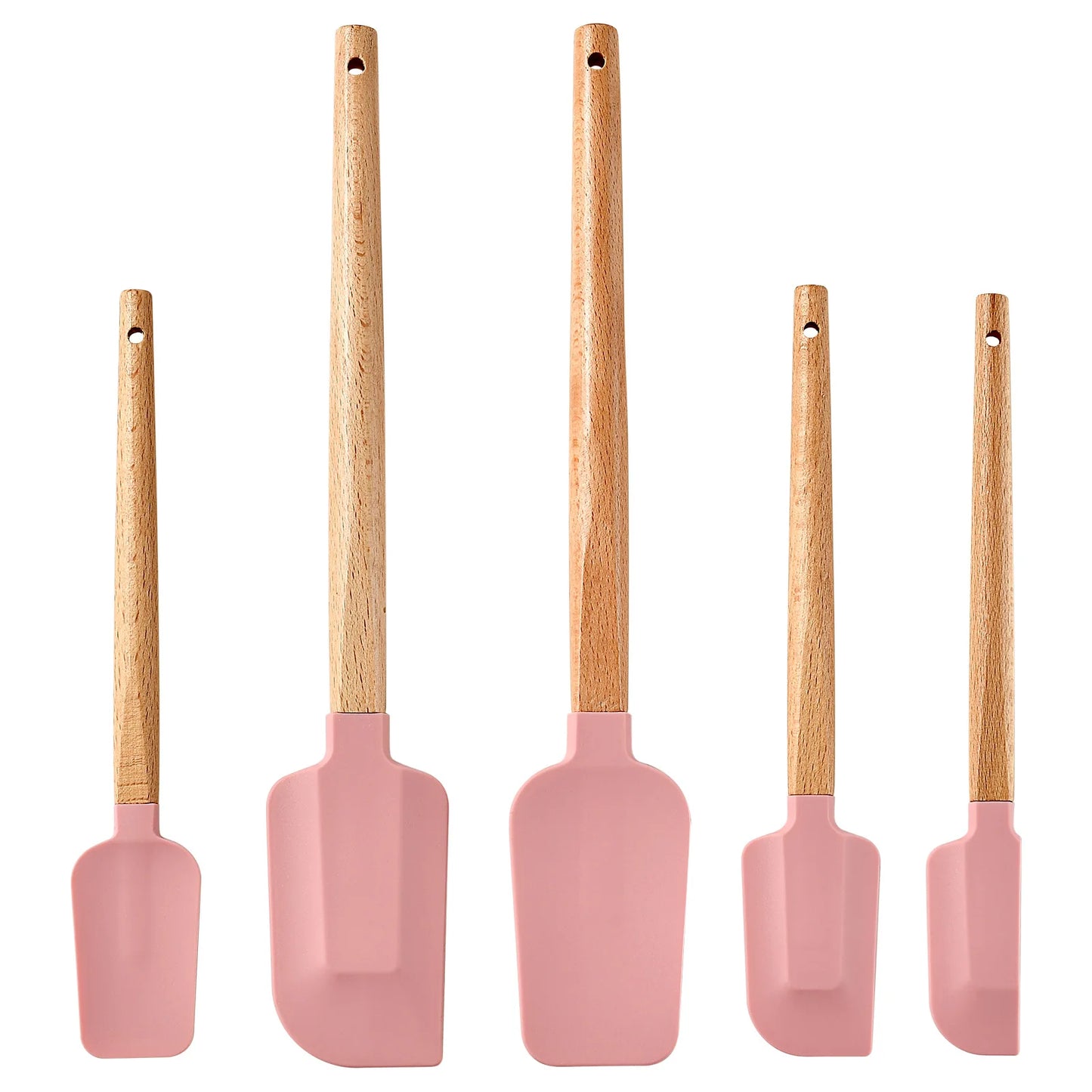 Wooden Handle Silicone Spatula Set
